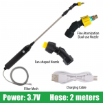 Aiakastmissprei 2m/3m patareitoitel pihusti elektripihustiga koos USB-laetava k&auml;epidemega