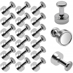 Magnettahvel Neod&uuml;&uuml;mmagnetite pakk 18 magnetmagnetiga Tugev teadetetahvel Magnettahvel magnettahvlile K&uuml;lmkapi koonusmagnetid Nikkeldatud 8x6x1cm