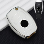 2-nupuline TPU autov&otilde;tme &uuml;mbrise kaane kate Mercedes Benz ABCER klassi GLS GLA GLK GLC CLS CLA AMG W204 W205 W212 W463 W176 tarvikud Key Case valge
