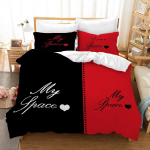 3D King- ja Queen-voodipesukomplekt Must Paaritoa Tekikott Padjap&uuml;&uuml;r 2/3 P&uuml;hadekingitus AU210 * 240 T&auml;issuuruses Kiirelt kuivav pehme kodutekstiil Baby 100x135cm