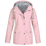 Naiste mood Solid vihmajope Outdoor Plus veekindel kapuutsiga vihmamantel Tuulekindel S roosa