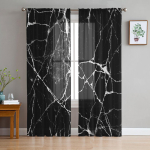 Marmorist tekstuur akvarellmaal T&uuml;lli l&auml;bipaistev aknakardinad elutuppa magamistuppa Moodne Voile Organza kardinad kardinad W135 x H137cm x2