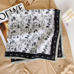 Moodne Bandana puuvillane kaelasall Naiste luksuslik lillemustriga sallid taskur&auml;tik ruudukujuline peapael 68x68cm