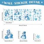 J&otilde;ulud lumehelbe lumememme seinakleebised j&otilde;uluklaasi aken elutuba kodukaunistus tapeet kunst Eemaldatav uusaasta kleebis 4pcs-23*30cm sinine
