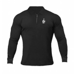 Muscleguysi meeste pikkade varrukatega polos&auml;rgid, t&otilde;mblukuga, allapoole keeratav krae, s&uuml;gisene kulturismi treenimistopsid Slim Fit M must