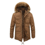 Uus talvejope Meeste paks vabaaja v&auml;lir&otilde;ivad jakid mood meeste karusnahast krae tuulekindel pargid samet, soe kapuutsiga mantel 4XL must