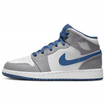 Air Jordan 1 Mid GS Cement True Blue Laste tossud Hall Tsemendihall Valge DQ8423-014 36