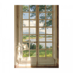 Maastik v&auml;ljaspool akent Moodne kunst Maastikumaal L&otilde;uend Plakat Seinakunst Pilttr&uuml;kk elutoa sisekujunduseks 20x30cm