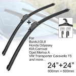 Auto esiklaasipuhasti harjad 24 + 24 J konks U-t&uuml;&uuml;pi universaal Buick GL8 Honda Odyssey KIA Carnival Opel Meriva A VW T5 jaoks