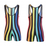 Meeste triibuline maadlussinglett varrukateta slim fit bokserp&uuml;ksid ujumisriided fitness j&otilde;usaal sport jumpsuit M