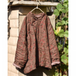 Johnature naiste hiina stiilis pluss puuvillased mantlid, alusprint lillelised talvised soojad pikkade varrukatega vintage naiste mantlid parkad One Size kohv