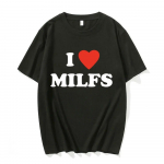 Mood I Love MILFS I Heart Hot Moms Prinditud Unisex T-s&auml;rgid Naiste naiste &uuml;lisuur vabaaja T-s&auml;rk Harajuku tees&auml;rk T&auml;navar&otilde;ivad L