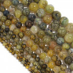 Kollase mustriga ahhaatkivist helmed, musta mustriga lahtised helmed ehete valmistamiseks K&auml;ev&otilde;rude tarvikud, meisterdamine 15 4-12 mm Dia 4mm