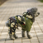 Talvine soojendusega koerajope Lemmikloomakoerte kost&uuml;&uuml;mide kutsika kerge nelja jalaga kapuutsiga mantel riided kaisukarule Big Combinaison suusale M-12