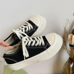 Kevadel ja suvel mitmek&uuml;lgne, armsad paksu tallaga kingad, l&otilde;uendist kingad, naiste Korea versioon, &uuml;li&otilde;pilaste v&auml;ikesed valged kingad, moelauakingad 35 must