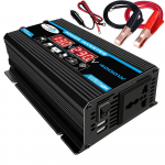 Uusim autoinverter 12V kuni 220V toitemuundur Puhas siinuslaine LED-ekraan Kahe USB-auto inverteri laadija universaalne pistikupesa 12V to 220V must