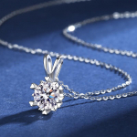 Briljantne l&otilde;igatud teemant D v&auml;rviga 1 karaadine moissanite lumehelbe 6 haruga kaelakee 100% 925 h&otilde;bedane s&otilde;brap&auml;eva kingitus naiste ehted 1 Carat