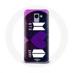 &Uuml;mbris Samsung Galaxy A8 2018 Bangtan Sonyeondan BTS logo ja ARMY logo jaoks I Purple You