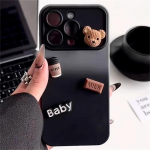 Armas multikas 3D karu kohvipiima &scaron;okolaadi gradient&uuml;mbris iPhone 11 15 Pro Max 15 14 13 12 Pro Max pehme silikoonkaanega iPhone 15 Pro Max must