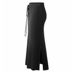 Naiste &uuml;hev&auml;rviline, k&uuml;ljelt poolitatud pingul seelik, pikad boho seelikud vabaaja k&otilde;rge elastse v&ouml;&ouml;kohaga pingutusn&ouml;&ouml;r p&otilde;lve all. S must