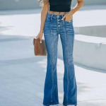 Office Lady Slim Fit k&otilde;rge venitusega teksap&uuml;ksid Seksikad ja elegantsed k&otilde;rge v&ouml;&ouml;kohaga p&uuml;ksid Naiste suvemood Teksad Mujer 25658 L orion i v&auml;rv