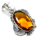 Looduslik mee Topaasi v&auml;&auml;riskivi k&auml;sitsi valmistatud 925 Sterling h&otilde;be ripats 2,68 q8a51