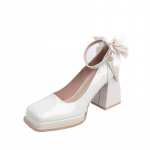 Square Head Mary Jane 2024 kevad-s&uuml;gis Uued superk&otilde;rge kontsaga Princess Barbie kingad K&otilde;rged kontsad laste pulmakingad 34 helebeež v&auml;rv