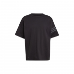 Adidas Originals Street Neuclassic T-s&auml;rk kolme triibuga &auml;&auml;ristuse ja avarama l&otilde;ikega &uuml;mmarguse kaelusega Meeste &Uuml;laosad Must IR9452 L