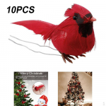 10 Pcs Christmas Cardinal Birds with Clip .54 Inches for Wedding Party Centerpieces home Red Cardinals
