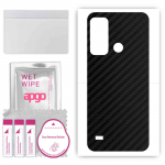 apgo Protective Skin Sticker for the back compatible with ZTE Blade A53, Wrap Film, Foil, Vinyl - Pattern Carbon Black
