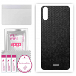 apgo Protective Skin Sticker for the back compatible with Wiko Y51, Wrap Film, Foil, Vinyl - Pattern Black Honeycomb