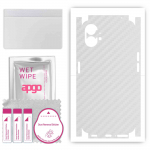 apgo Protective Skin Sticker for the back+sides compatible with Nothing Phone 1, Full Wrap Film, Foil, Vinyl - Pattern Transparent Carbon