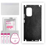 apgo Protective Skin Sticker for the back+sides compatible with Xiaomi Mi 11X, Full Wrap Film, Foil, Vinyl - Pattern Black Leather