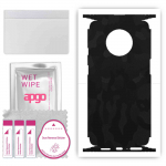 apgo Protective Skin Sticker for the back+sides compatible with OnePlus 7T, Full Wrap Film, Foil, Vinyl - Pattern Black Camo