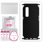apgo Protective Skin Sticker for the back+sides compatible with Oppo Find X2 Pro, Full Wrap Film, Foil, Vinyl - Pattern Carbon Black