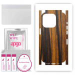 apgo Protective Skin Sticker for the back+sides compatible with Apple iPhone 14 Pro, Full Wrap Film, Foil, Vinyl - Pattern Tigerwood