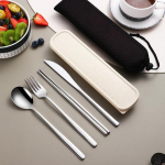 304 roostevabast terasest lauan&otilde;ud, 6 tk. lauan&otilde;ud, kvaliteetsed nugade kahvli ja lusikaga lauan&otilde;ud, kaasaskantav komplekt, t&auml;iustatud stiilis kotiga 4pcs/set with box h&otilde;be