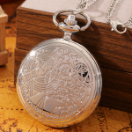 Retromoodne meeste h&otilde;bedane taskukell, vintage nikerdatud disainiga kaelakee ripatsiga kvartsist taskukellad, kingitused meestele ja naistele