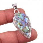 Looduslik Abalone Shell v&auml;&auml;riskivi 925, tahke h&otilde;bedast ehteripats, 2 z9g43