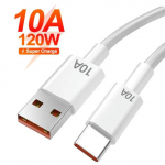 120W 10A C-t&uuml;&uuml;pi C-t&uuml;&uuml;pi kiirlaadimiskaabel Samsung Xiaomi Huawei USB C-mobiiltelefoni andmesidekaablile &uuml;likiire laadimise andmekaabel 2MM valge