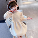 2023. aasta kevad-s&uuml;gis Lasteriided T&uuml;drukute kampsun-kleit J&otilde;ulupeokleit Printsessi punased kootud kleidid 2&ndash;10-aastastele lastele 2T beež