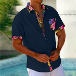 Hawaii s&auml;rk meestele, meeste vintage n&ouml;&ouml;pidega keeglis&auml;rgid l&uuml;hikeste varrukatega suvine rannas&auml;rk L armee roheline v&auml;rv