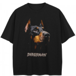 T&auml;navar&otilde;ivad Dobermann Graafiline T-s&auml;rk Puuvillane Unisex Tops T-s&auml;rk Suvine l&uuml;hikeste varrukatega T-s&auml;rk M must