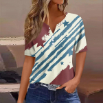 Naiste T-s&auml;rgi T-s&auml;rgi n&ouml;&ouml;biga l&uuml;hikeste varrukatega igap&auml;evane n&auml;dalavahetuse mood V-kaelusega tavaline topp L sinine