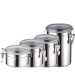Roostevabast terasest suletud purk kohvipurk paksendatud roostevabast terasest hoiupurk niiskuskindel ja v&auml;rskust hoidev 4 inch with 4 pcs