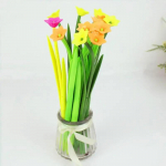 3 tk Student Black Stationery Creative Grass Nartsissid Neutral Pen Pehme kummigeel 3pcs roheline