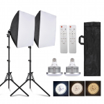 Andoer Studio Photography Light Kit Softboxi valgustuskomplekt, mis sisaldab 85 W kahev&auml;rvilist LED-valgustit * 2 + EU Plug