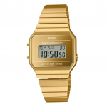 Casio Vanaaegne digitaalne kullast roostevabast terasest kvarts A700WEVG-9A unisex k&auml;ekell kuld