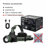 60 W suure v&otilde;imsusega prožektori pikamaa esilatern C-t&uuml;&uuml;pi laadimine 5 valgustusrežiimi, lainelise k&auml;ega induktsioon taskulambi v&auml;ljund telkimiseks 50W-NO Battery