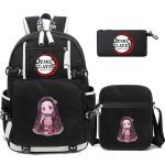 3 tk/komplekt Anime Demon Slayer seljakott &otilde;lakotiga ja pliiatsikarbiga t&uuml;drukule poisile tagasi kooli kott reisikott Mochila